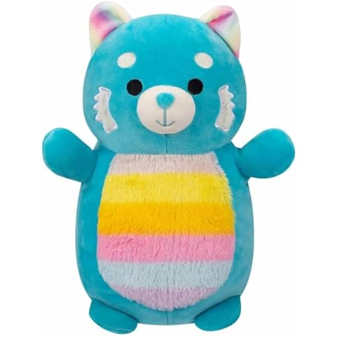 Kellytoy 10 INCH VANESSA TEAL RED PANDA WITH RAINBOW BELLY HUGMEE OFFICIALLY LICENSED KELLYTOY PLUSH TOY COLORFUL SOFT GIFT FOR KIDS GIRLS & BOYS WASHABLE SQUISHY STUFF TOY MULTICOLOR ALL AGE - Image 1